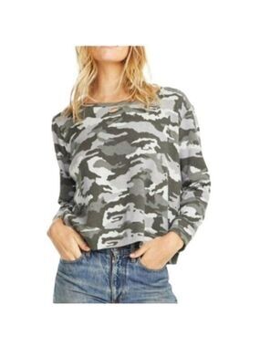 Chaser Gray Blue Camo Pullover Sweatshirt Medium | Crewneck NWT